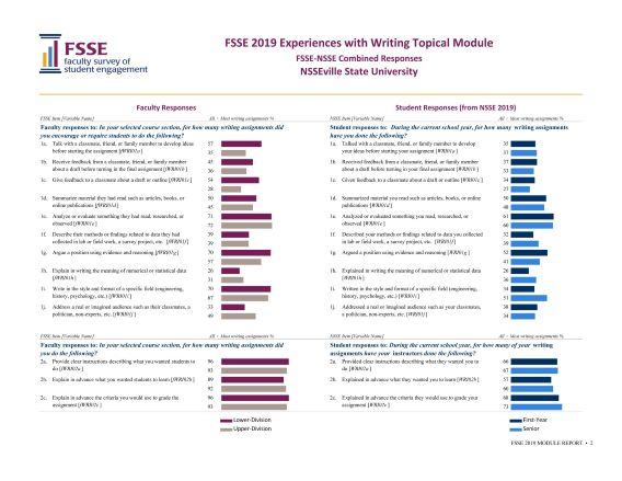 This is an image of a FSSE Topical Module report