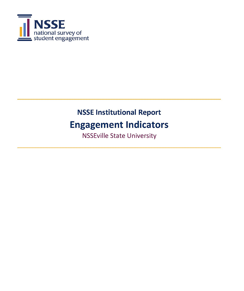 Sample Report: page 1 of NSSE Engagement Indicators