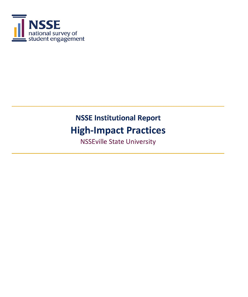 Sample Report: page 1 of NSSE High-Impact Practices