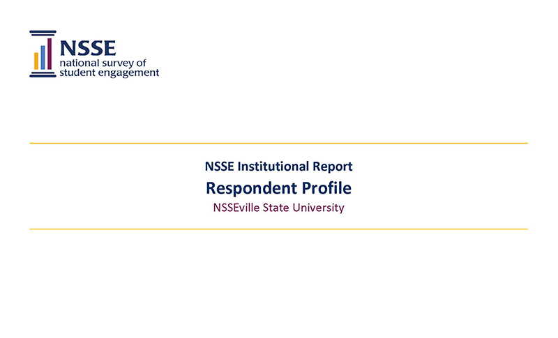 Sample Report: Page 1 of the NSSE Respondent Profile